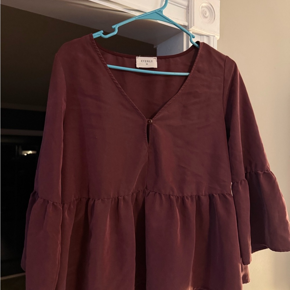 Everly Deep Red Top